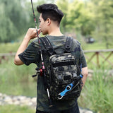 Fishing Tackle Backpack Storage Bag Shoulder Fishing Gear Bags Outdoor Backpack - Black - Extra Image