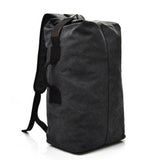 Large Capacity Travel Backpack for Men Outdoor Sports Bag Canvas Rucksack - Black-Big - Close-Up Angle