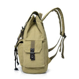 Unisex Retro Rucksack Large Capacity Travel Bag Leisure Backpack Schoolbag - Khaki - Extra Image