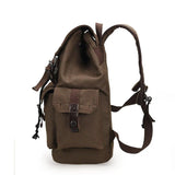 Unisex Retro Rucksack Large Capacity Travel Bag Leisure Backpack Schoolbag - Khaki - Extra Image