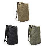 Large Capacity Travel Backpack for Men Outdoor Sports Bag Canvas Rucksack - Khaki-Small - Front View