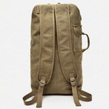 Large Capacity Travel Backpack for Men Outdoor Sports Bag Canvas Rucksack - Khaki-Small - Top-Down View