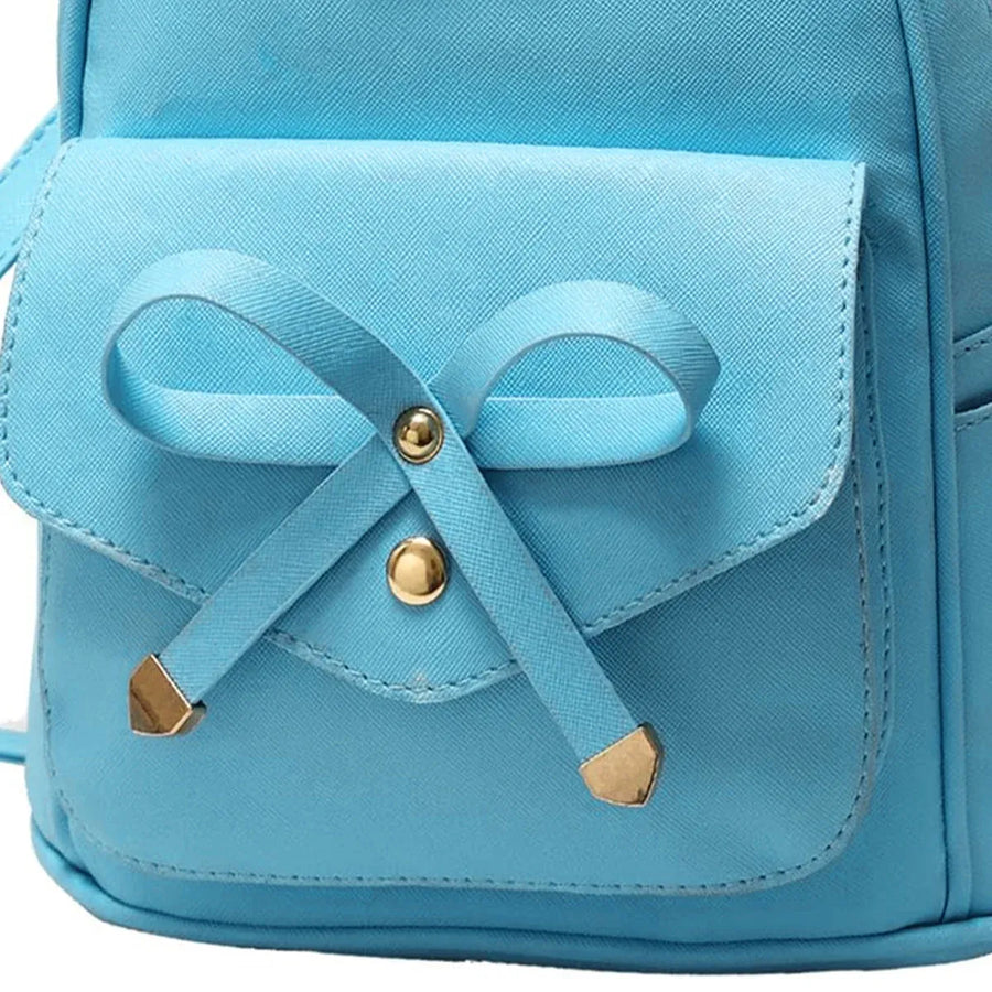 Blue Butterfly Shoulder Bag Student Schoolbag Backpack Travel Tote for Girls