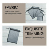 50PCS Organza Bag Sheer Bags Jewellery Wedding Candy Packaging Sheer Bags 10*15 cm - Grey/50PCS - Top-Down View