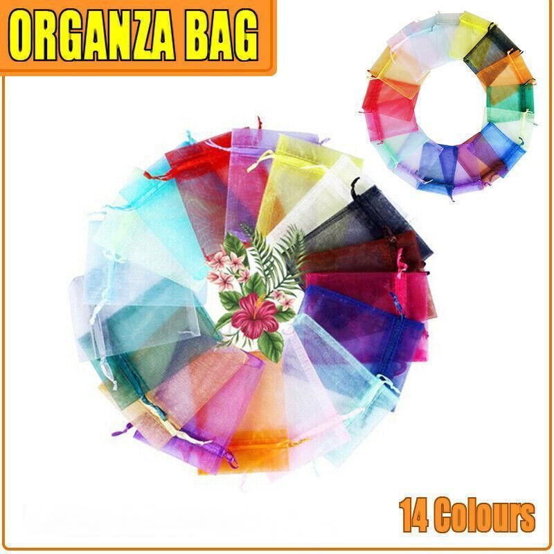 50PCS Organza Bag Sheer Bags Jewellery Wedding Candy Packaging Sheer Bags 10*15 cm - White/50PCS