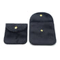 10pcs Velvet Jewelry Pouch Button Closure Thick Soft Ring Necklace Storage Bag - Black
