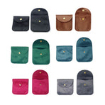 10pcs Velvet Jewelry Pouch Button Closure Thick Soft Ring Necklace Storage Bag - Black