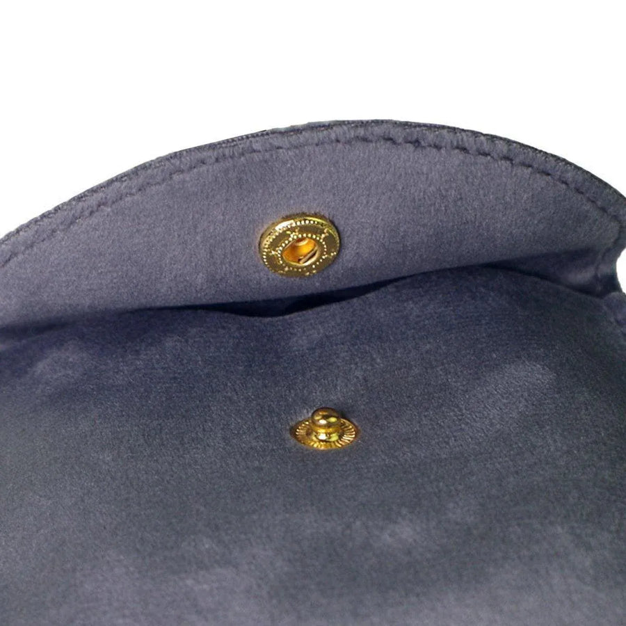 10pcs Velvet Jewelry Pouch Button Closure Thick Soft Ring Necklace Storage Bag - Brown