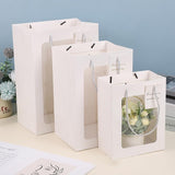 25x Thick Gift Bags with Transparent Window for Valentines Day Bouquets and Gift - Tote-Bag-25pcs-Red-18-13-25cm
