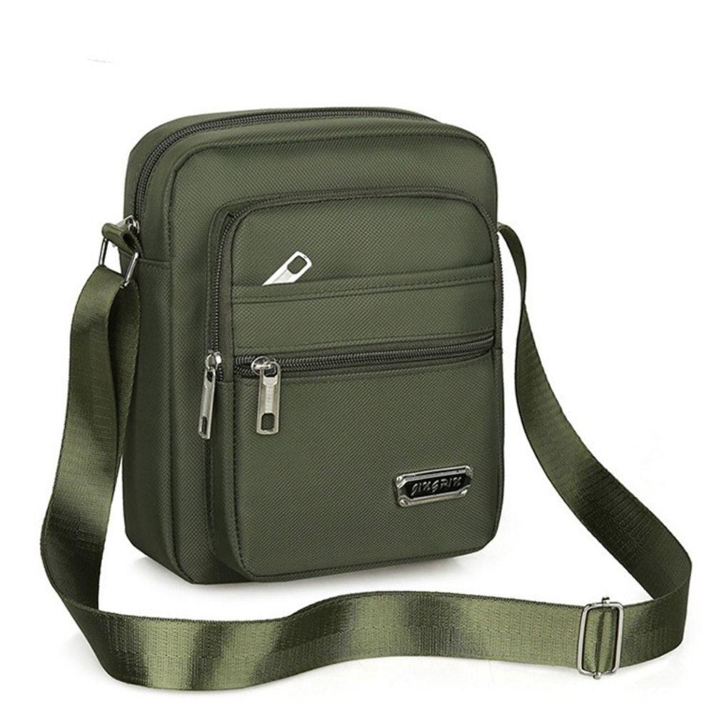 Mens Crossbody Shoulder Bag Travel Messenger Bag Casual Handbag for Boys and Men - Black-4 zippers