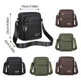 Mens Crossbody Shoulder Bag Travel Messenger Bag Casual Handbag for Boys and Men - Brown-4 zippers - Side View