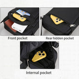 Mens Crossbody Shoulder Bag Travel Messenger Bag Casual Handbag for Boys and Men - Brown-4 zippers - 45-Degree Angle