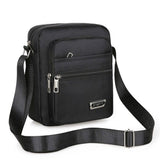 Mens Crossbody Shoulder Bag Travel Messenger Bag Casual Handbag for Boys and Men - Brown-4 zippers - Close-Up Angle