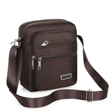 Mens Crossbody Shoulder Bag Travel Messenger Bag Casual Handbag for Boys and Men - Brown-6 zippers - Extra Image