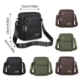 Mens Crossbody Shoulder Bag Travel Messenger Bag Casual Handbag for Boys and Men - Green-6 zippers