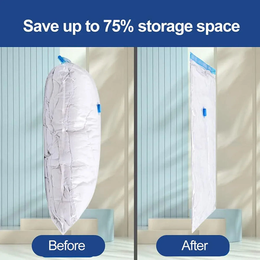 6PCS Vacuum Storage Bags Space Saving for Clothes Bedding Travel