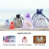 50 pcs Organza Bag Sheer Bags Jewellery Wedding Candy Packaging Sheer Bags 7*9 cm - Red/50PCS - Top-Down View