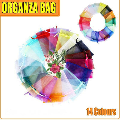 50PCS Organza Bag Sheer Bags Jewellery Wedding Candy Packaging Sheer Bags 9*12 cm - Yellow/50PCS