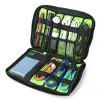 Electronic Accessories Storage USB Cable Organizer Bag Case Drive Travel Insert - Army