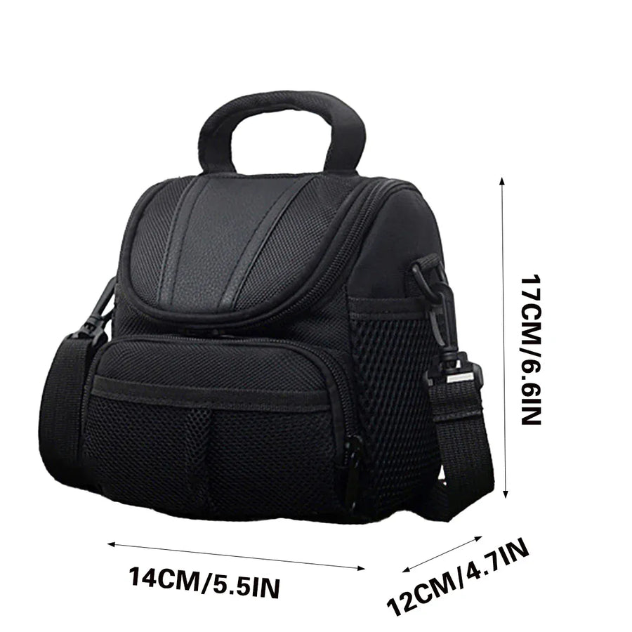 Shoulder Camera Bag Durable with Multi-Compartment for DSLR SLR Use 14x12x17cm