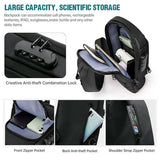 Multifunctional Combination Lock Chest Bag with USB Charging Port - 45-Degree Angle