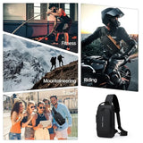 Multifunctional Combination Lock Chest Bag with USB Charging Port - Close-Up Angle