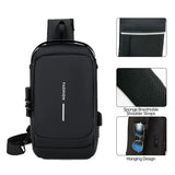 Multifunctional Combination Lock Chest Bag with USB Charging Port - Extra Image