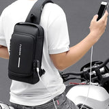 Multifunctional Combination Lock Chest Bag with USB Charging Port - Extra Image