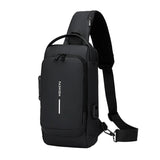 Multifunctional Combination Lock Chest Bag with USB Charging Port - Extra Image