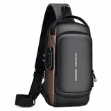 Multi-Function Password Lock Shoulder Bag Anti-Theft Crossbody Sling Bag Travel - Front View