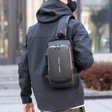 Multi-Function Password Lock Shoulder Bag Anti-Theft Crossbody Sling Bag Travel - 45-Degree Angle