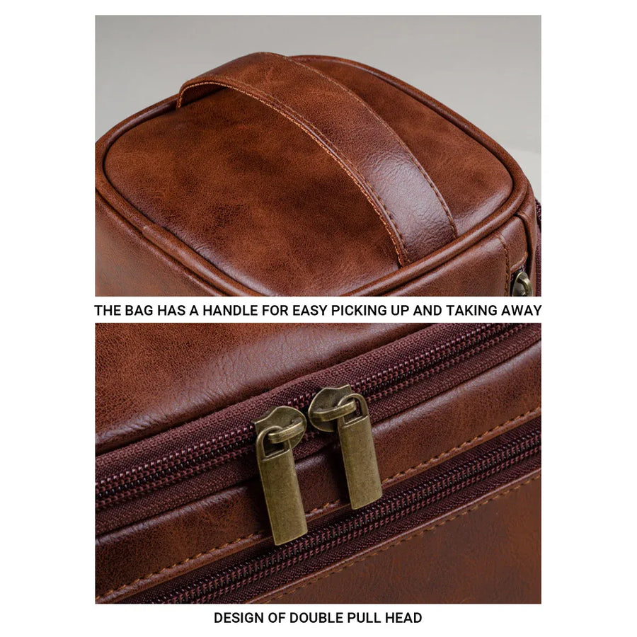 Large Capacity Waterproof Travel Toiletry Bag Cosmetic Organizer Multifunctional - Brown