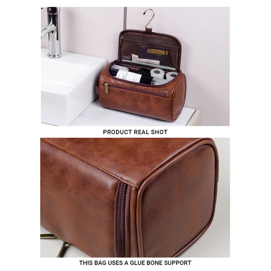 Large Capacity Waterproof Travel Toiletry Bag Cosmetic Organizer Multifunctional - Brown