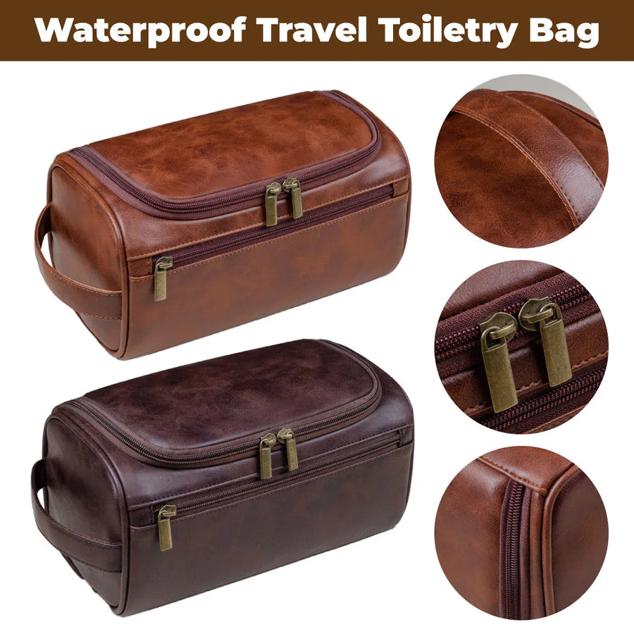 Large Capacity Waterproof Travel Toiletry Bag Cosmetic Organizer Multifunctional - Brown