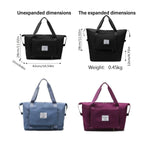 Large Capacity Travel Bag Foldable Luggage Tote Lightweight Storage Duffel Bag - Purple