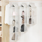 Grey Bag Storage Holder Wardrobe Closet Hanging Handbag Organizer 2/3/4 Pockets Shelf - 4 Layers