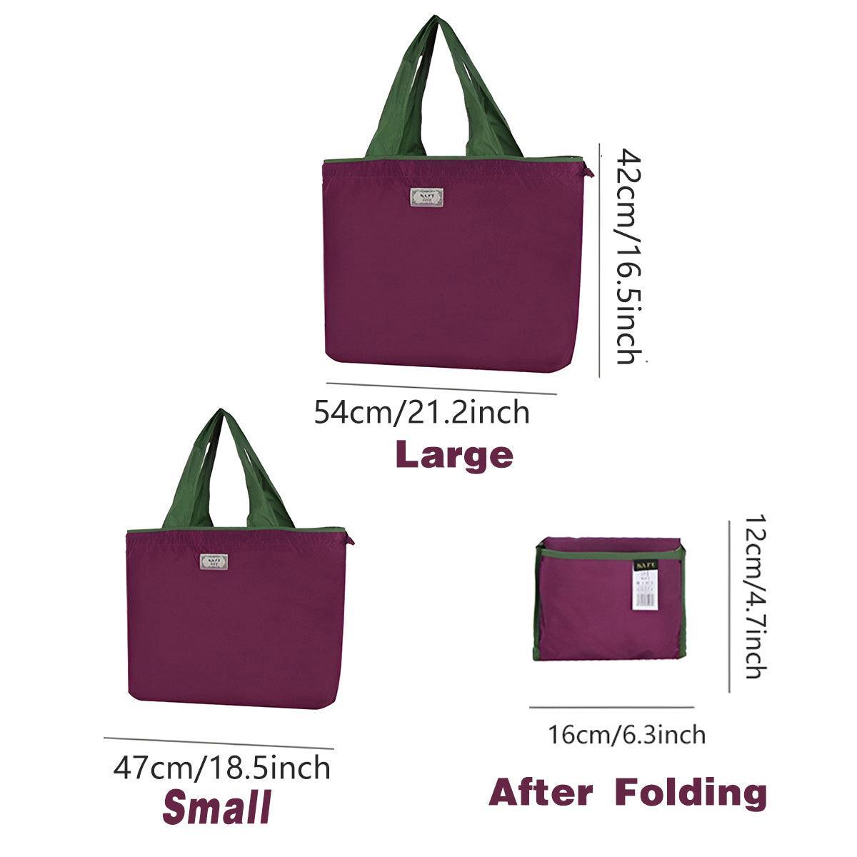 Ultra-Light Foldable Large Capacity Portable Shopping Bag with Drawstring Mouth - Green - L