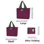 Ultra-Light Foldable Large Capacity Portable Shopping Bag with Drawstring Mouth - Green - L