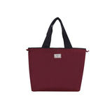 Ultra-Light Foldable Large Capacity Portable Shopping Bag with Drawstring Mouth - Lake Blue - S - Rear View