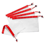 Up 15X Eco Friendly Reusable Mesh Produce Bags Superior Double Stitched Strength - 5PCS Medium Green - Rear View