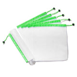 Up 15X Eco Friendly Reusable Mesh Produce Bags Superior Double Stitched Strength - 5PCS Medium Green - Close-Up Angle