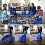 150cm Play Mat Bag Portable Toy Storage Organizer with Drawstring Closure - Purple