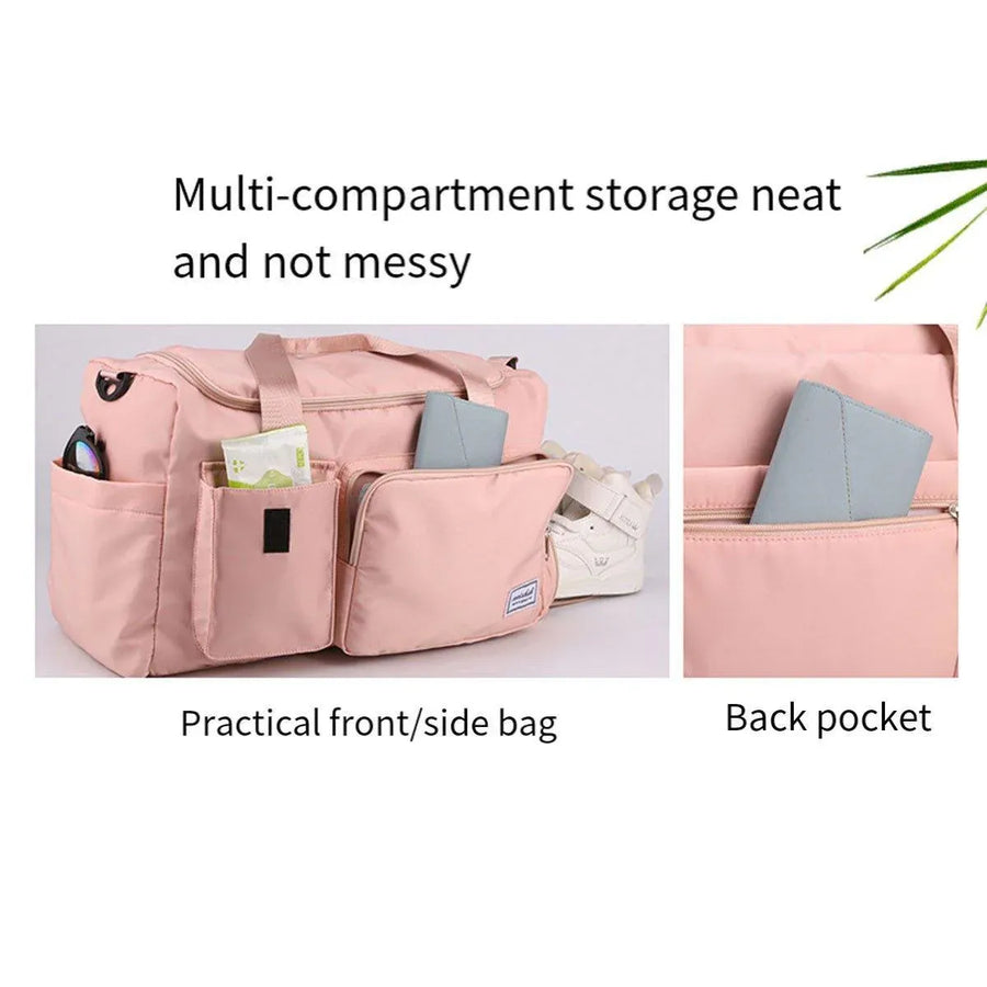 Unisex Waterproof Portable Travel Luggage Carry On Shoulder Hand Duffle Bag - Purple