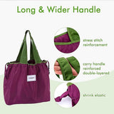 Ultra-Light Foldable Large Capacity Portable Shopping Bag with Drawstring Mouth - Royal Blue - L