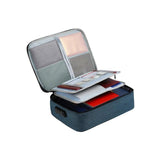 Large Capacity Multi-Layer Document Ticket Storage Bag Certificate File Organize 3 Layers With Lock - Grey 3 Layers With Lock-D1