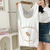 Foldable Large Capacity Reusable Shopping Bag Portable Tote Bag Cartoon Design - Top-Down View