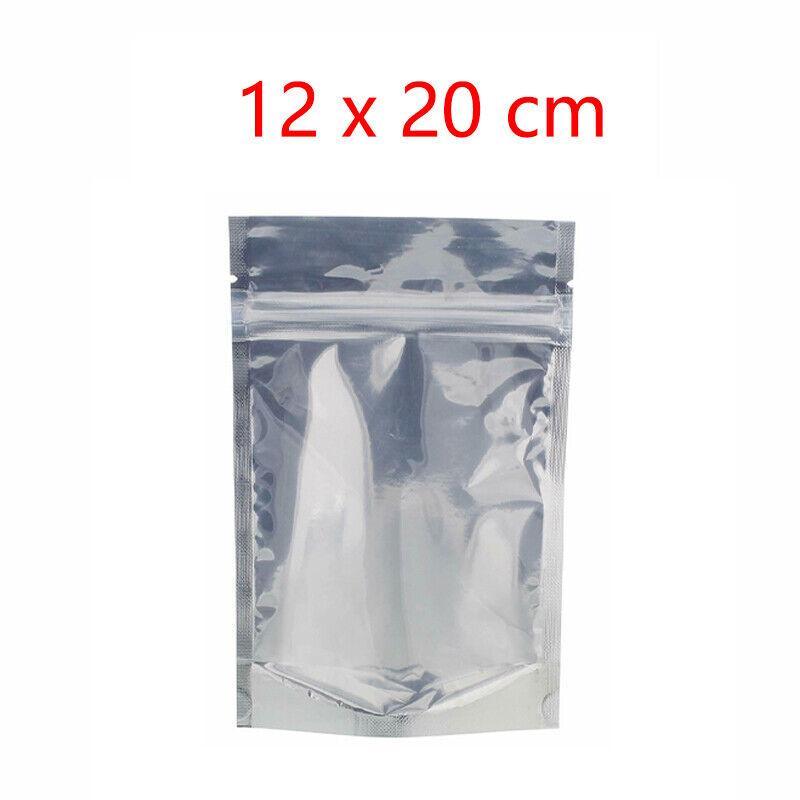 Clear Aluminum Foil Mylar Stand Up Retail Bags Zip Lock Pouches Pouch Packaging - 15*22+4CM-50PCS