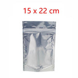 Clear Aluminum Foil Mylar Stand Up Retail Bags Zip Lock Pouches Pouch Packaging - 15*22+4CM-50PCS - Extra Image