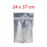 Clear Aluminum Foil Mylar Stand Up Retail Bags Zip Lock Pouches Pouch Packaging - 15*22+4CM-50PCS - Extra Image