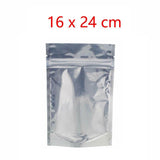Clear Aluminum Foil Mylar Stand Up Retail Bags Zip Lock Pouches Pouch Packaging - 16*24+4CM-50PCS